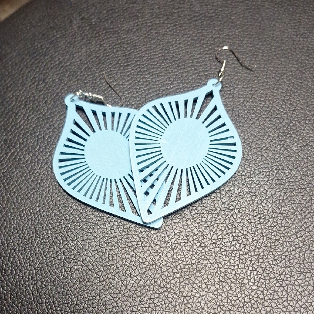 Blue Geometric Earrings